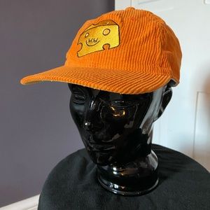 Big Bud Press Sunset Orange Corduroy Hat with Cheese Patch - Made in USA - L.A.